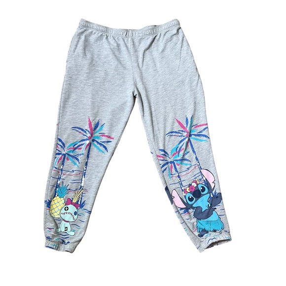 Disney Other - Disney Lilo and Stitch Pajama Jogger Pants XL Gray Leisure